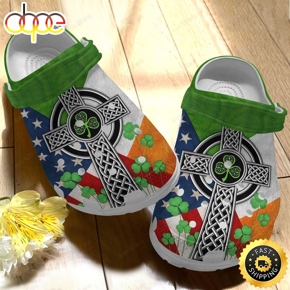 Irish Crocs Classic Clog Whitesole Irish Flag Shoes.jpg