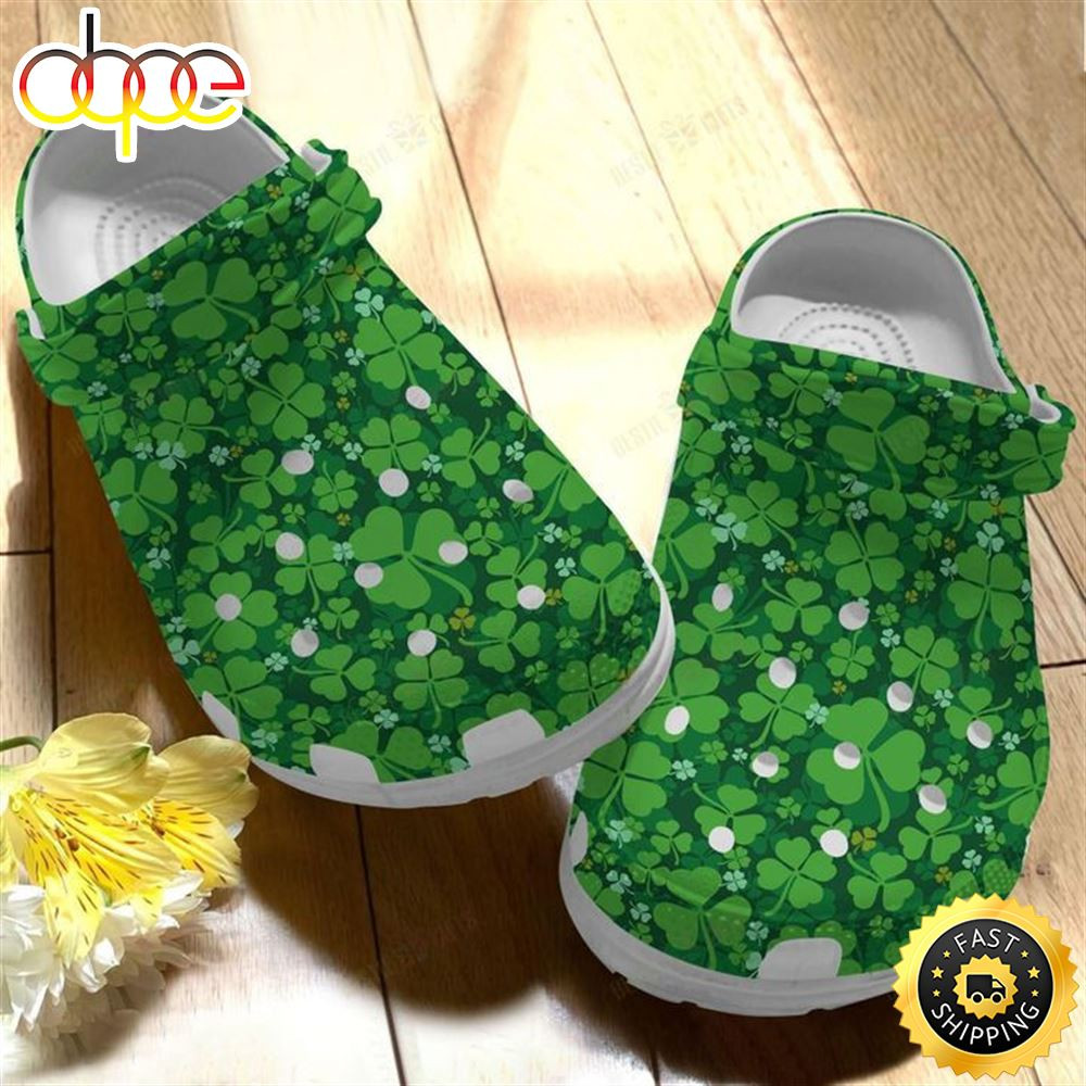 Irish White Sole Lucky Crocs Classic Clogs Shoes Pancr0531.jpg