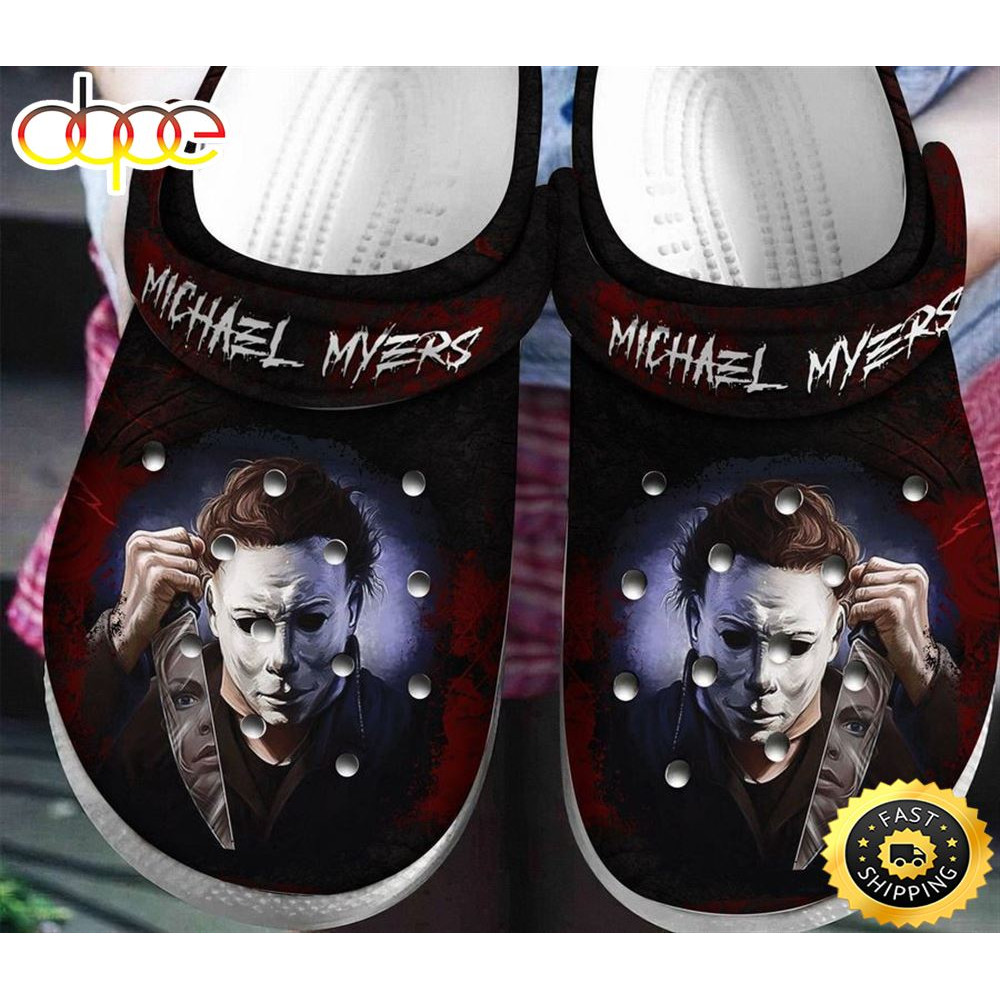 Michael Myers Horror Face For Men And Women Gift For Fan Classic Water Rubber Crocs.jpg