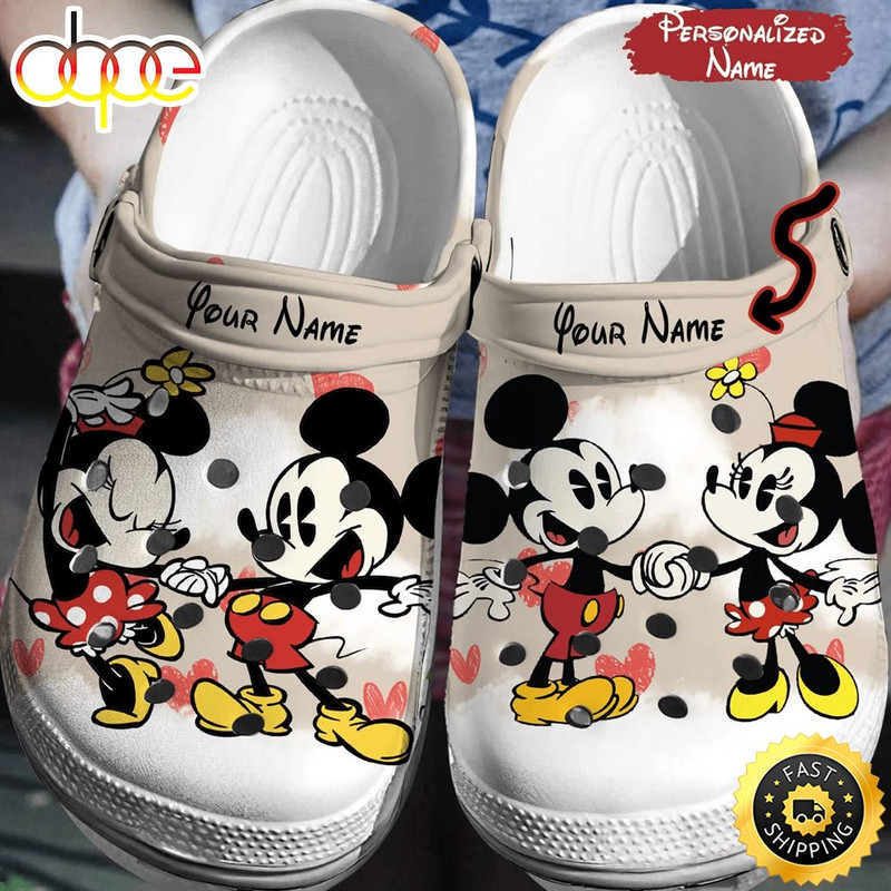 Personalized Cute Mickey Minnie Mouse Couple Crocs 3d Clog Shoes.jpg