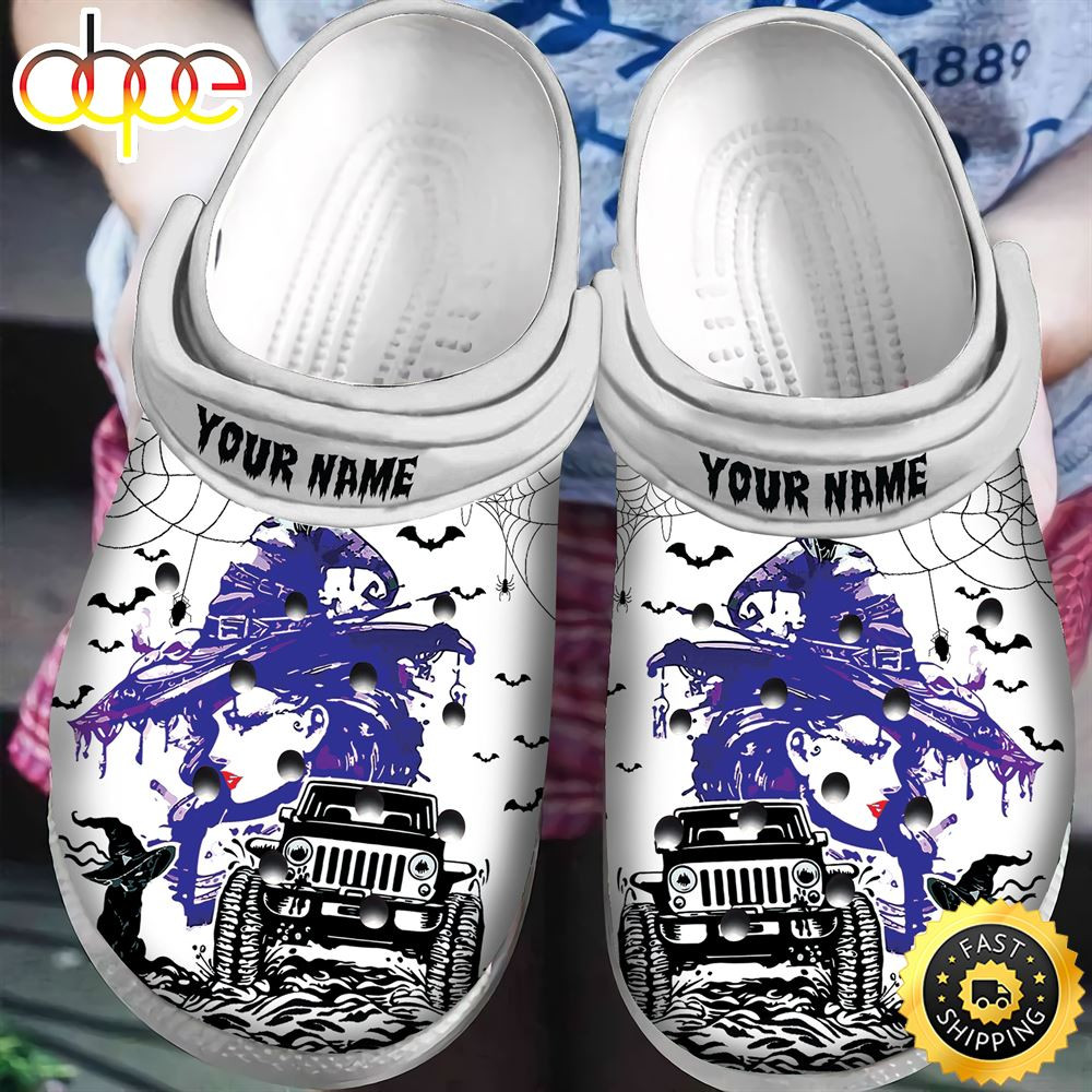 Personalized Jeep Girl Halloween Crocs Shoes My Broom Broke So I Drive A Jeep.jpg