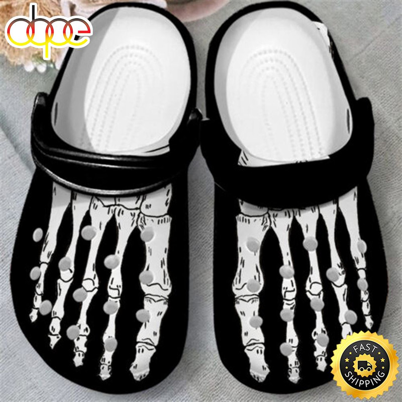 Skeleton Skull Feet White Skull Crocs Shoes.jpg