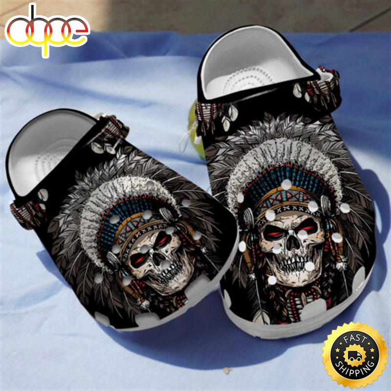 Skull Native American Skull Crocs Shoes.jpg