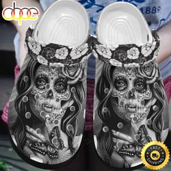 sugar skull tattoo girl shoes crocs clogs gifts for daughter sister