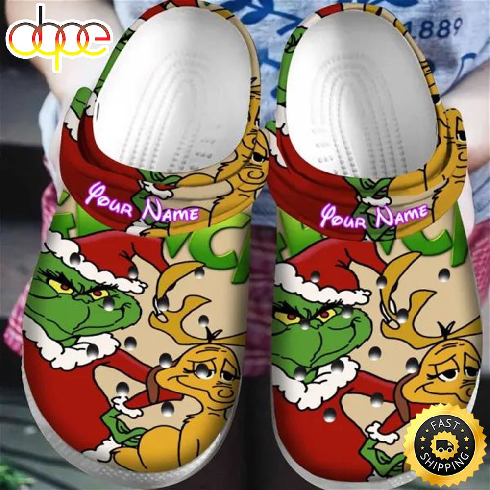 The Grinch Christmas Grinch Max Personalized Name Crocs Clogs Shoes Comfortable For Mens Womens.jpg