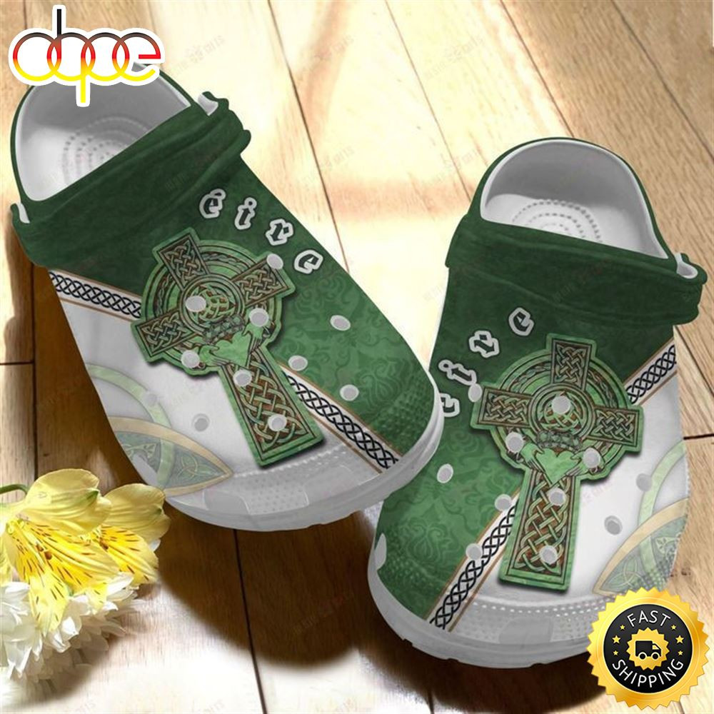 White Sole Proud Irishman Crocs Classic Clogs Shoes.jpg