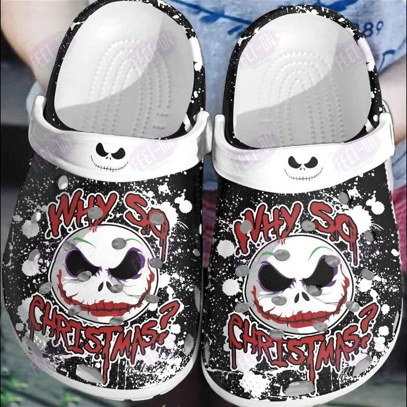 Why So Christmas Joke Jack Skellington Halloween Crocs Classic Clogs Shoes.jpg