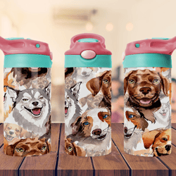 funny Design for dog Tumbler for kids 12oz Flip top Sippy Tumbler Sublimation tumbler design Png File ,Digital Download