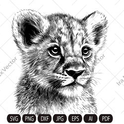 Baby Lion svg,Lion cub face svg, Nursery Decor, Safari African Animals, Lion Cub, Nursery Wall Art, Kids Printable