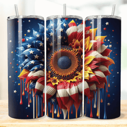 4th of July Sunflower Tumbler Wrap