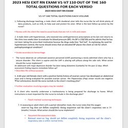 2023 HESI EXIT RN EXAM V1-V7 110 OUT OF THE 160 TOTAL QUESTIONS FOR EACH VERSION (Nursing Student)