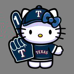 hello kitty texas rangers baseball fan svg