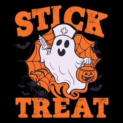 stick or treat funny halloween nurse ghost phlebotomy svg