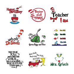 dr seuss the cat in the hat svg bundle digital download files