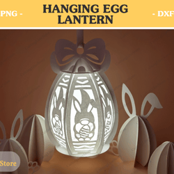 Hanging egg lantern | Easter lantern svg | Paper lantern template | Cricut svg