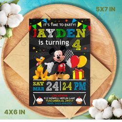 Mickey Mouse Birthday Invitation, Mickey Mouse Invitation, Mickey Mouse Invite