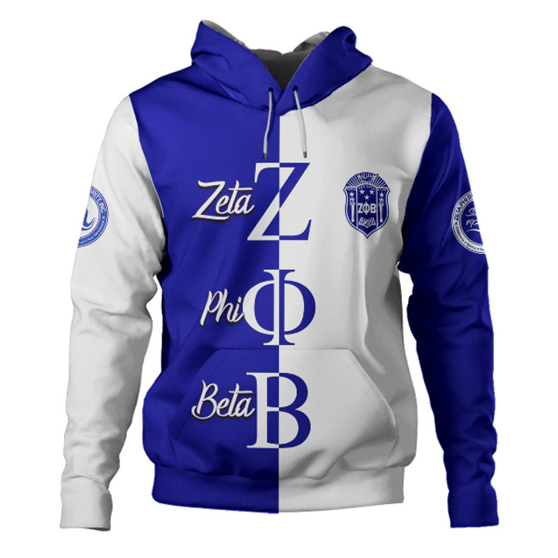 Zeta Phi Beta Hoodie Half Style, African Hoodie For Men Women
