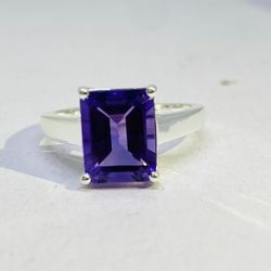 Supreme Quality Natural African Amethyst Ring For Women ,Wedding Ring,Handmade Ring