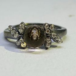 Clean Natural Pink Rose Quartz Ring In Antique Look