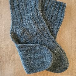 Wool handknit men socks, warm wool socks for men, gray comfort ankle unisex socks