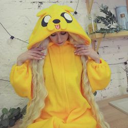 Custom Jake Adventure Time inspired kigurumi (adult onesie, pajama)