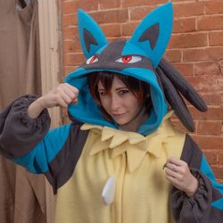 Custom Lucario Pokemon inspired kigurumi (adult onesie, pajama)