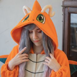 Custom Dragonite Pokemon inspired kigurumi (adult onesie, pajama)