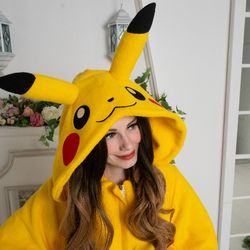Custom Pikachu pokemon inspired kigurumi (adult onesie, pajama)