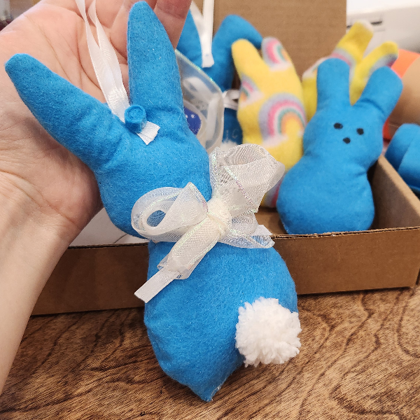 Handmade Easter Craft: Bunny with Tail and Bow