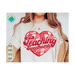 teaching sweethearts svg, valentine day svg, teacher valentine svg, retro valentine svg, teacher valentine png, valentin
