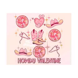 howdy valentine png, western valentines png, cowgirl valentines png, valentines day png, retro valentines png, disco bal