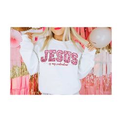 Jesus Is My Valentine Faux Sequin PNG Valentines Day Sublimation, Christian png, jesus xoxo png retro png, vday tshirt p