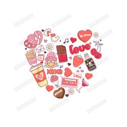 retro love valentines day xoxo conversation hearts png, valentines day png, retro valentines png, valentine&39s day subl