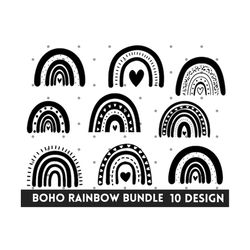 boho rainbow svg, boho svg, rainbow svg, rainbow with heart svg, pastel rainbow svg, hand drawn rainbow, instant downloa