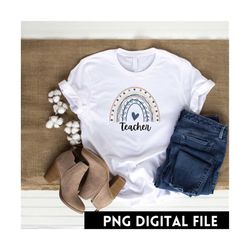 teacher sublimation bundle, teacher sublimation file, teacher shirt png, teacher boho rainbow design, teacher design svg