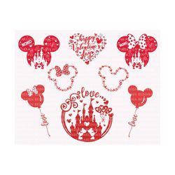 mouse valentine bundle svg, mouse love svg, mouse castle love svg, valentine's day, mouse balloon svg, valentines couple shirt svg file