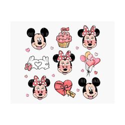 valentine mouse head svg, characters face svg, mouse valentines svg, family trip, mouse couple svg, retro valentine svg, valentine balloons