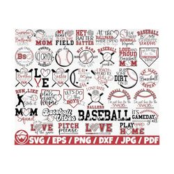baseball quotes x35 bundle svg/eps/png/dxf/jpg/pdf, baseball life svg, baseball mom commercial, field svg, sport bundle, love game printable