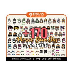 170 messy bun svg bundle,  black woman svg bundle, momlife svg ,mom life svg, mom skull svg,afro woman svg, messy bun png,usa mom svg