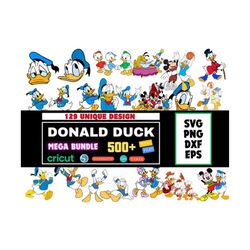mega bundle donald duck svg bundle ,cricut, png , dxf, eps, cartoon svg, shirt