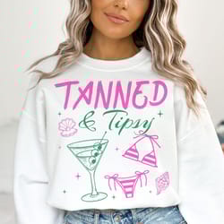 tanned and tipsy svg png, summer svg, retro summer svg, summer png, beach svg, trendy summer png, martini bachelorette,