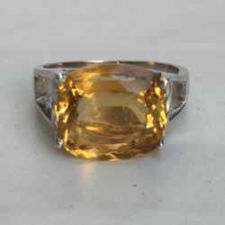 Natural Golden Topaz Stone Men Ring In 925 Sterling Solid Silver, Best Healing Stone According to Astrology