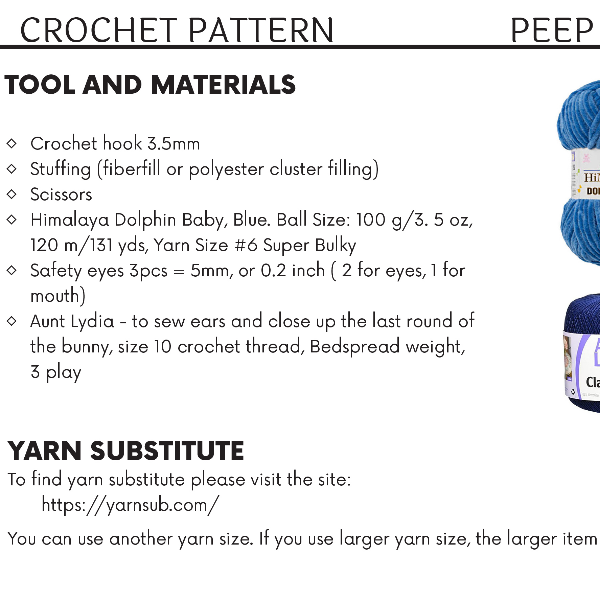 Small plush bunny crochet pattern material