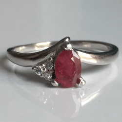 AAA Qualily Natural Ruby Ring With Zircon In 925 Sterling Silver