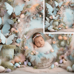 Newborn photography digital backdrop. Easter pastel colors background for photographers. Instant download photo props