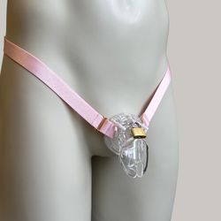 Chastity Cage Anti-falling Universal Waist Strap, Pink Two Strap Adjustable Elastic Belt (Cage Not Included)