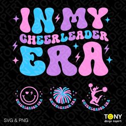 in my cheerleader era svg png, cheerleader svg, cheer era svg front pocket trendy retro groovy digital download sublimat