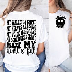 cheer mom svg, cheer mom png, my wallet is empty cheer mom shirt svg, cheerleading svg, cheer mama svg, cheer mom png