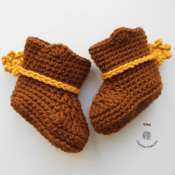 CROCHET PATTERN - Cowboy Baby Booties | Crochet Cowboy Shoes | Sizes 0-12 months