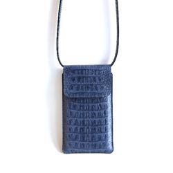 Leather phone bag.Waist bag.Crossody bag.Shoulder bag.Belt bag.Neck bag.iPhone case.Genuine leather crocodile print